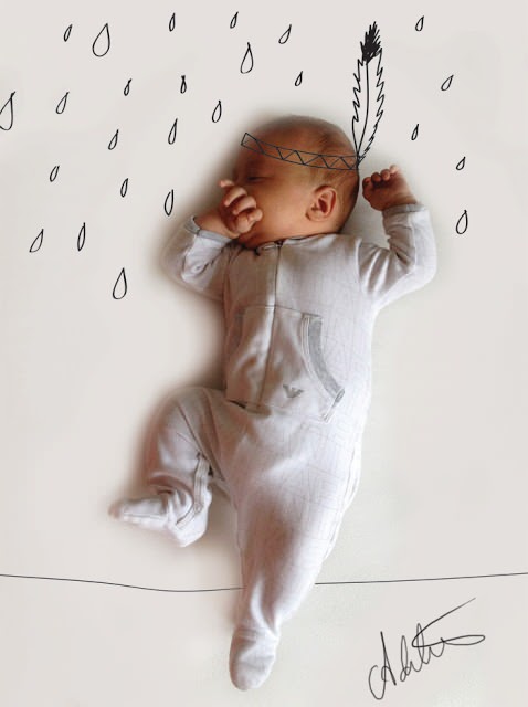Halfslapende baby
