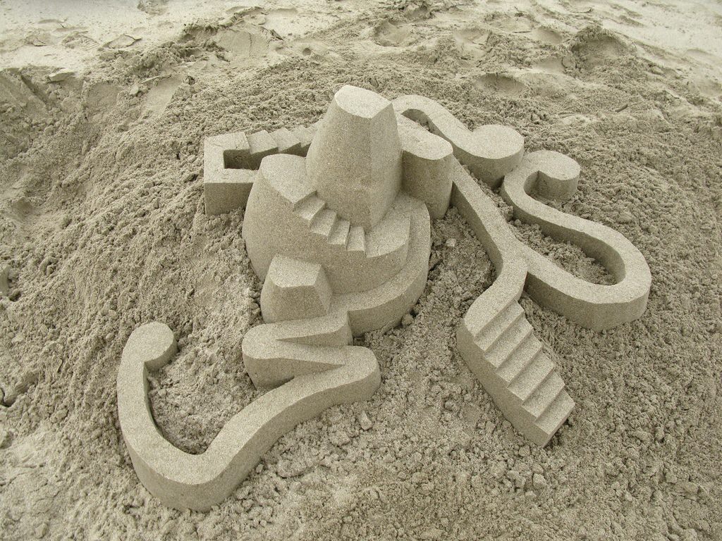 Geometrische zandkastelen